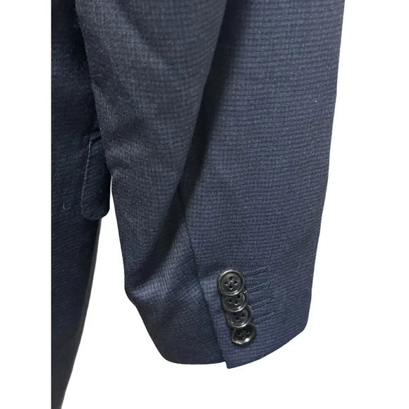 Ermenegildo Zenga 100% Wool Suit Jacket Size 44 Regular Navy Office Business - Picture 3 of 8